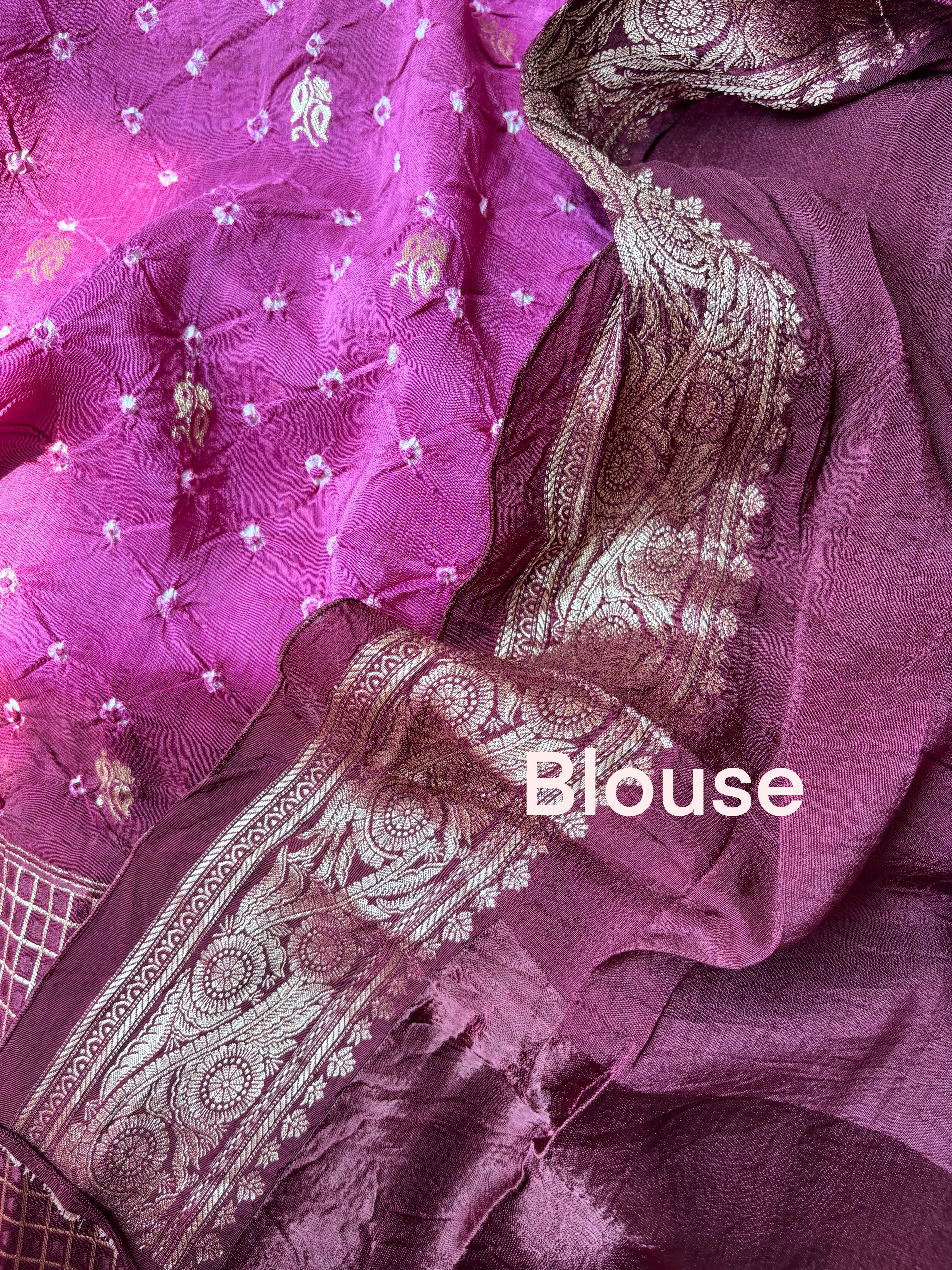Magenta Bandhini Saree